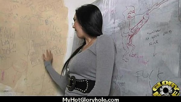 Ebony slut swallows cum sucking cardboard box gloryhole dick 7