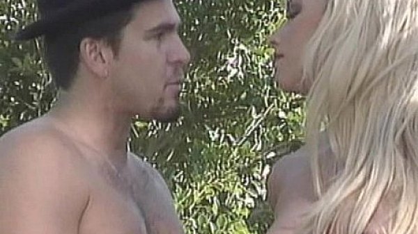 Poolside hot blonde sex