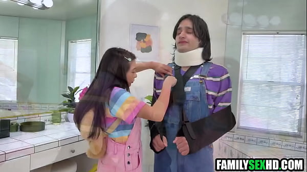 Step dad asks step daughter to help out injured step son