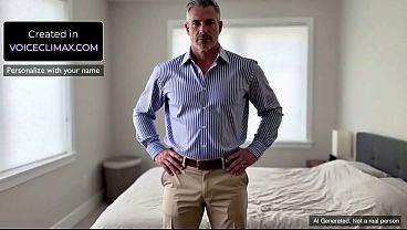 A silver fox you met hour ago gives you your fitst gay experience - AI man ASMR Point of view JOI experience  