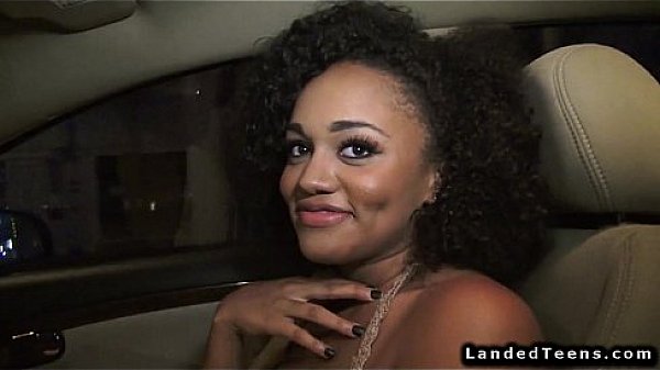 Busty ebony teen hitchhiker fucking outdoors