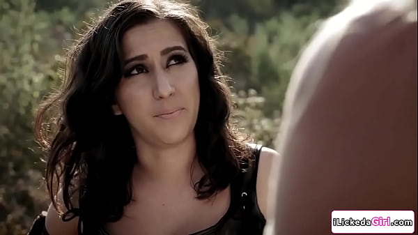 Big tits lesbian April O'Neil takes Kenna James to her hideout after rescuing her.They spend the night together and have sex licking each others pussy  