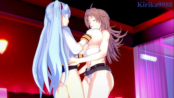Ruri Hoshino and Sagiri Sakurai intense lesbian play. - Martian Successor Nadesico & Super Robot Wars T Hentai