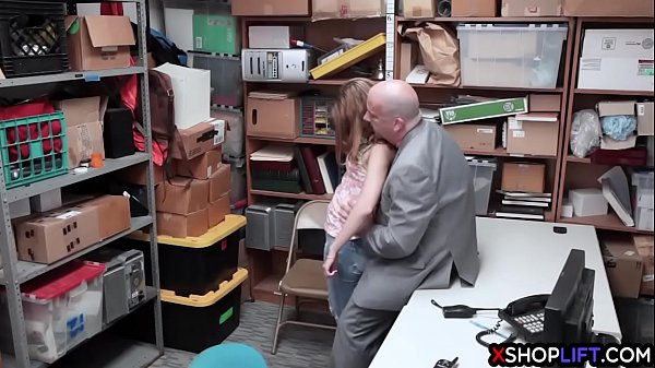 Redhead Teen Banged Security Guard's Hard Cock To Help Her stepDad Avoid Jail Time  