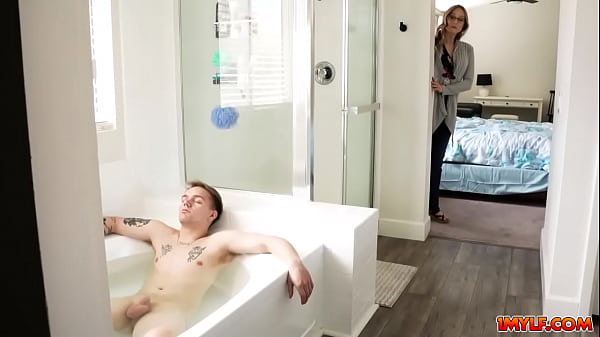 When you see your horny stepmom masturbates when she see you  