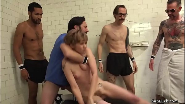 Coach of basketball team Tommy bangs throat to journalist Mercy West when players join them and double penetration and gangbang fuck her