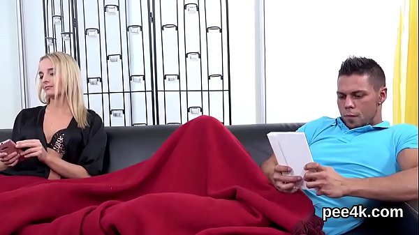 Inviting kitten enjoys pissing cock and gets sprayed with pee  