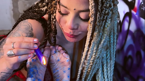 Dripping Hot Candle Wax On My Soles And Toes  