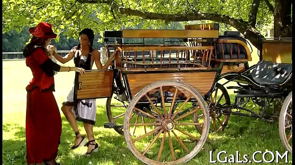 Raunchy lesbian girls relax  