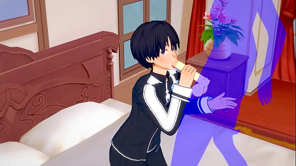 Art Online Yaoi - Kirito sucking dick & anal sex with creampie