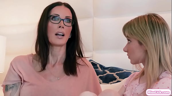 Stepmom Shay Sights is teaching her teen stepdaughter how to have sex with women.She starts with touching then goes on licking her shaved pussy