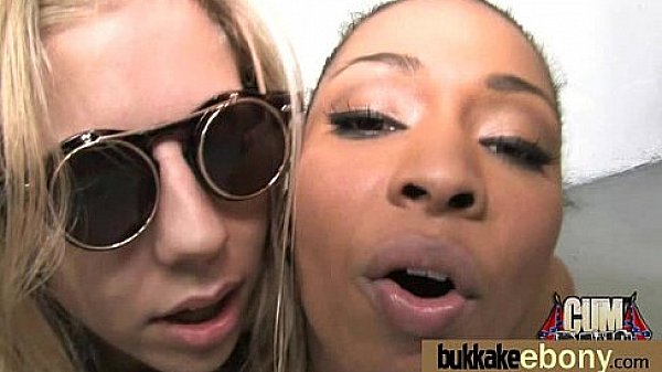 Ebony gets group cumshots 6