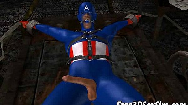 Foxy tied up 3D cartoon babe sucking on a hard cock