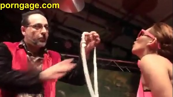 Sex & magic  trick on stage