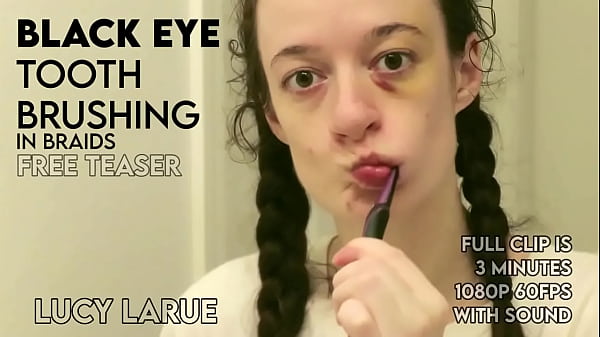 Black Eye Tooth Brushing in Braids
