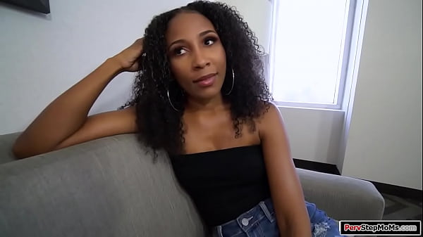 Stepson learns in class that he can have more energy by ejaculating so his ebony stepmom helps him.The small tits milf gives him a bj and gets fucked 