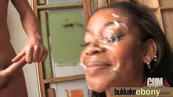 Nasty ebony interracial bukkake 19