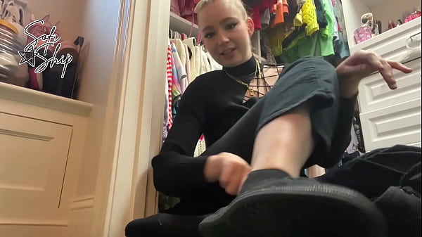 Hot Worker Girl Foot Sneaker Fetish Show Off