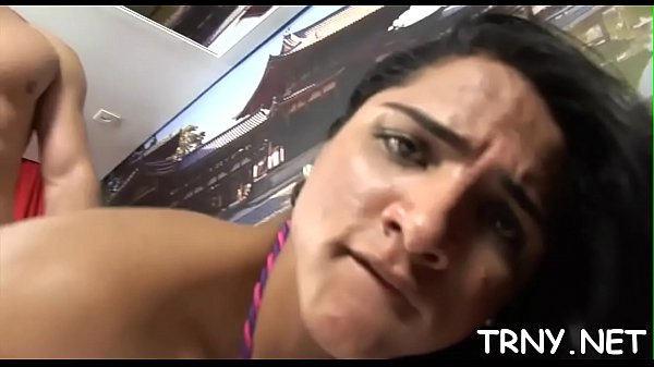 Wicked teen tranny is happy to worship another huge cock 