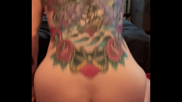 Tattooed Guy Slides Ass Down Around TOY 