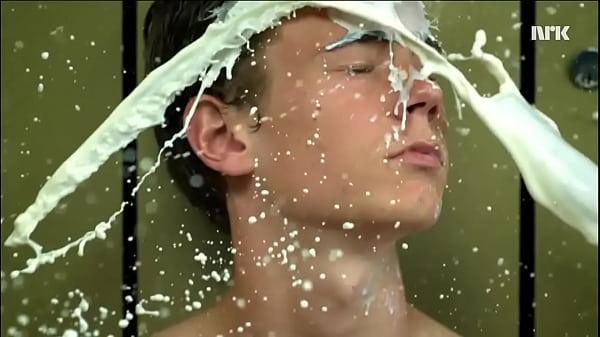 Novinho recebendo leite na cara  