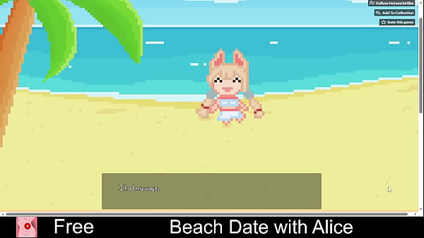 Beach Date with Alice (free game itchio) Simulation, 2D, Adult, Eroge, Erotic, Pixel Art