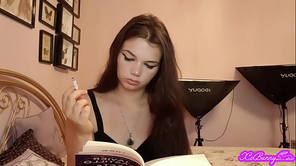 Mistress XO Bunny thick layna brunette with green eyes smokes while ignoring you, unworthy slave