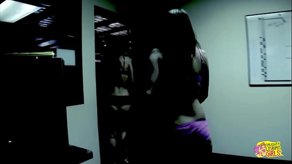 An beautiful brunette engages in sexual intercourse with a well-groomed female genitalia using a dildo