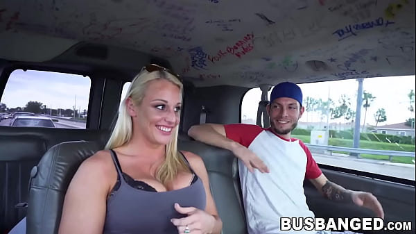 Busty amateur fucked hardcore in a van  