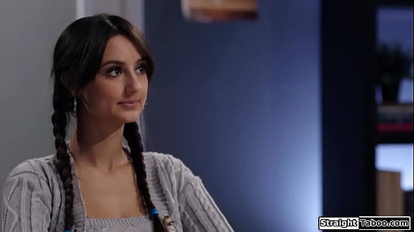 fight and the milf teacher notices they like each other.She makes em kiss and joins in a 3some.The redhead rims the latin and facesits her