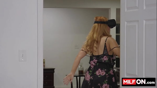 Lusty and horny blonde big tit VR mature slut sharing dick with natural big tit ebony girl  