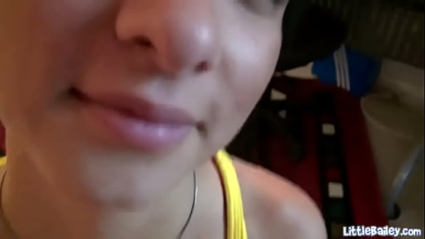 Horny 18 year old Little Baily sucking and fucking her boyfriend cock