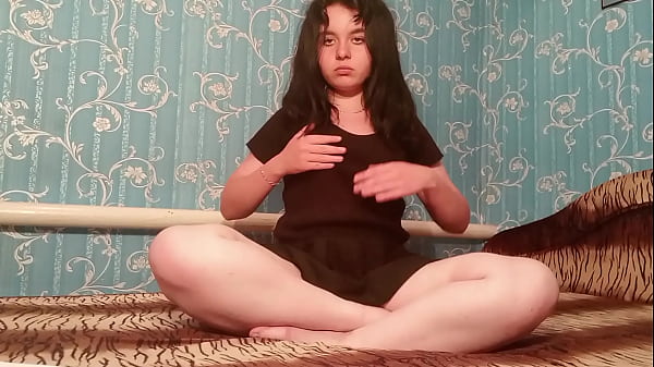 A little chubby amateur fingers herself and tries pussy taste