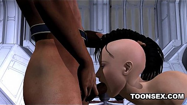 Sexy 3D Cartoon Goth Sucks and Rides a Cock
