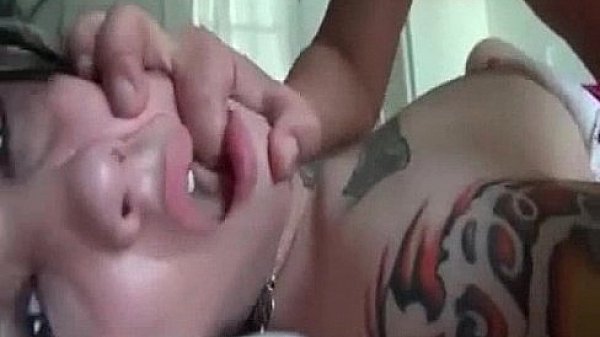 Tattooed emo goth babe fucked doggy style  