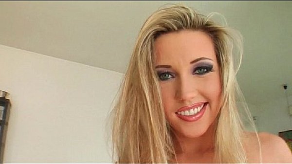 Blonde smashing nymph in lingerie ass teased on camera