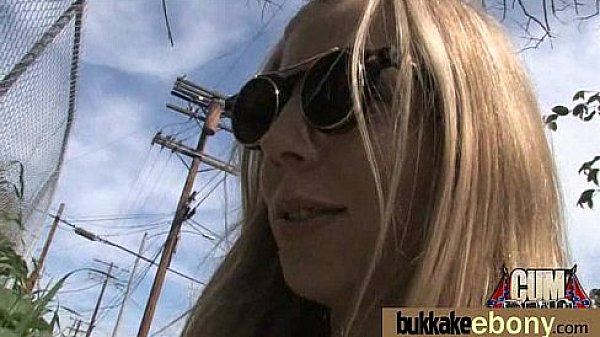 Ebony in a huge bukkake 7