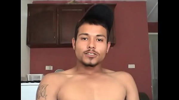 Watch these hot gay Mexican guy stroke his huge uncut cock and unleash a massive