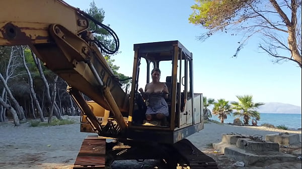 Busty SailorGirl Pissed on a Tractor