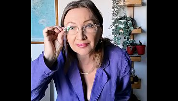 Busty secretary flirts with boss and makes him satisfy her