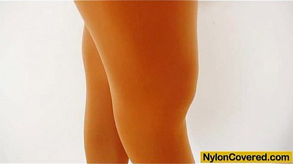 Petite teen nylon mask and huge dildo