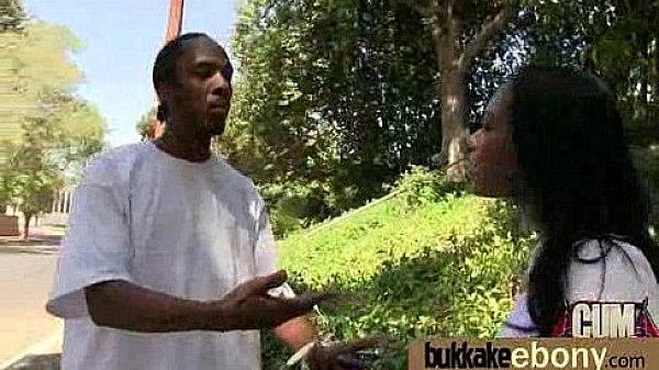 Ebony babe sucks too many white cocks 6  