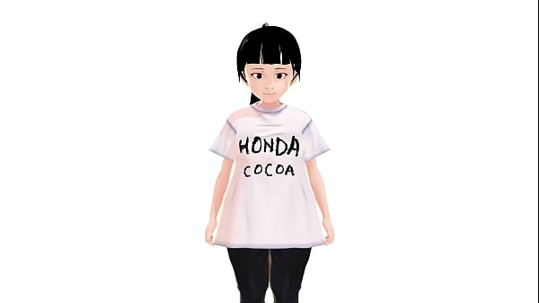 Here comes a neat anime girl with long hair. She has big tits.