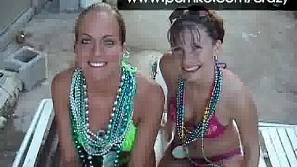 two girl licking in public