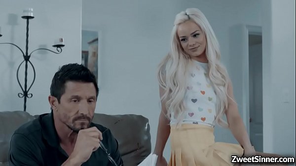 Seductive teen babysitter Elsa fucks with an old man  