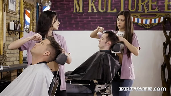 Hot Hairdressers Anya Krey and Clea Gaultier convince their clients to join them in a foursome fuck session with intense anal, moaning and shared facials! Full Flick & 1000s More at Private.com! 