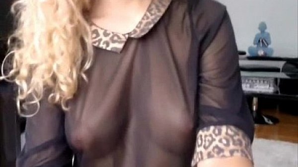 Hot blonde stripping at home for cam