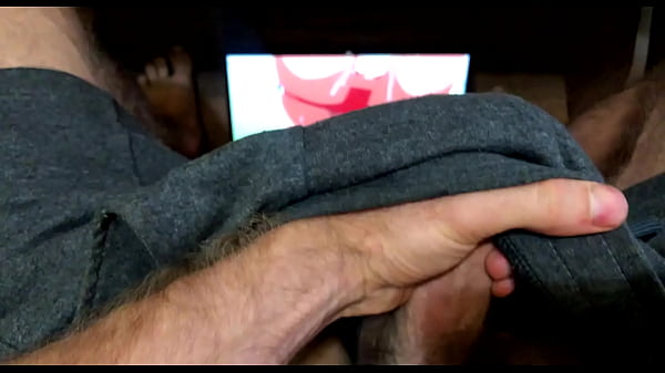 Russian brother got excited while watching hentai anime porn and masturbates right in the kitchen  