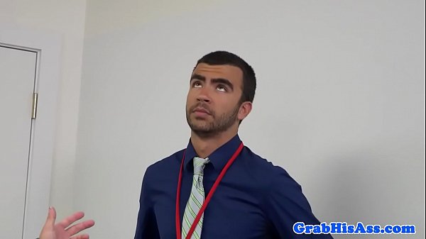 Bondage loving office stud banged by boss