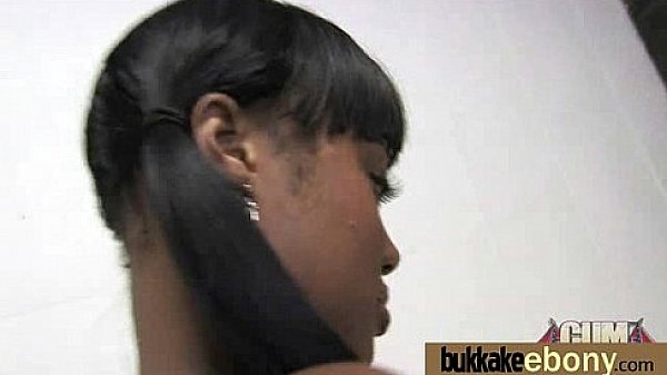 Hot ebony chick love gangbang interracial 12  